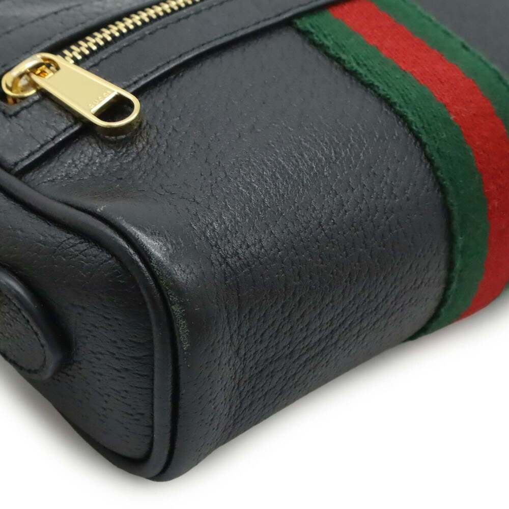 GUCCI Black Leather Pochette Shoulder Bag - Picture 4 of 9